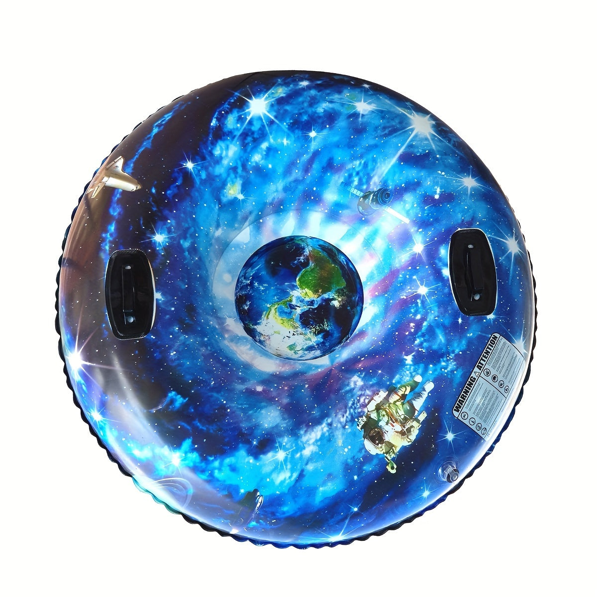 47in Inflatable Snow Tube Foldable Portable with Sturdy Handle