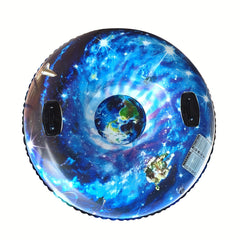 47in Inflatable Snow Tube Foldable Portable with Sturdy Handle