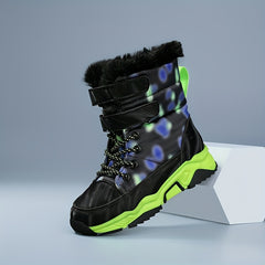 Boy's High Top Snow Boots Warm Fleece Cozy Ankle Boots