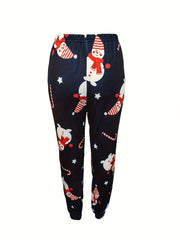 Christmas Loungewear Set Crew Neck Top & Pants Women's Sleepwear