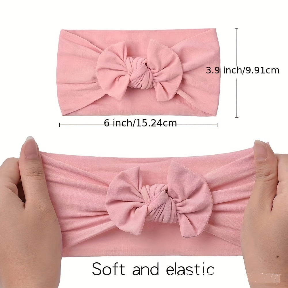 Soft Nylon Elastic Bow Headband for Baby Girls