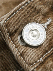 Boys Ripped Olive Brown Jeans Skinny Slim Fit Washed Denim Long Pants