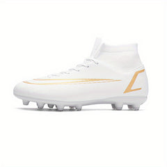 Men's Striped Lace-up Spike Soccer Cleats - Outdoor Rubber Sole