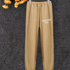 Girls ''Love Never Fails'' Letter Long Pants