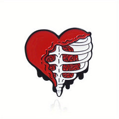 Punk Style Bone Rose Flower Brooch Pin for Clothes and Bags