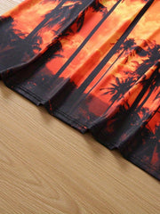 Coconut Tree Print Cami Dress Sleeveless Comfy Women's Clothing