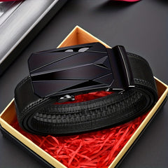 Men's PU Leather Belt Automatic Buckle Wedding Business Pants