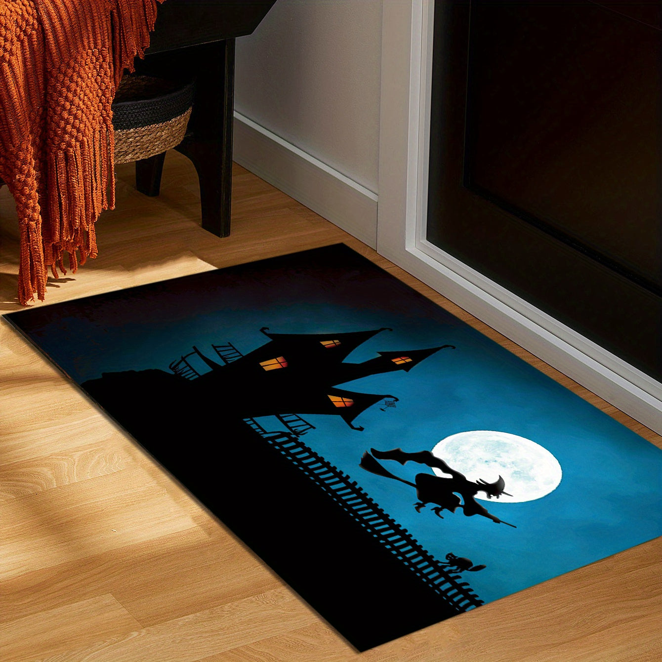 Halloween Witch Rug Kitchen Rug Indoor Soft Carpet Mat