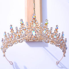 Colorful Rhinestone Crown Wedding Hair Accessories Women Bride Dress Accessories