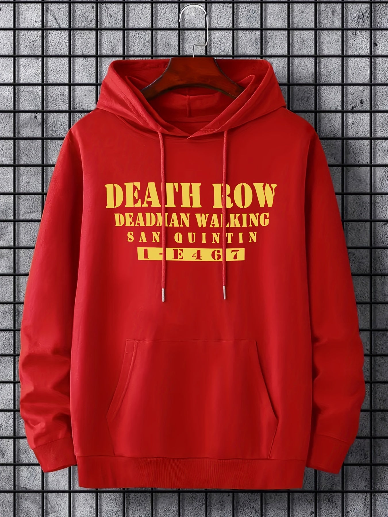 Men's Death Row Print Hoodie Casual Sweatshirt