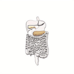Unique Large Intestine Plating Brooch for Girls