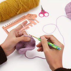 9pcs Colored Soft Handle Crochet Set Ergonomic Soft Grip Crochet Needle Set