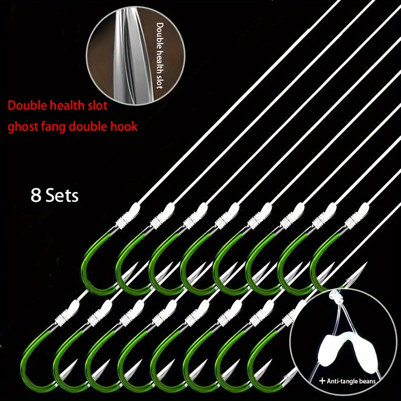 8 Sets Winter Fishing Hook Barbed Hooks With Sub line Izu Fishing Hook