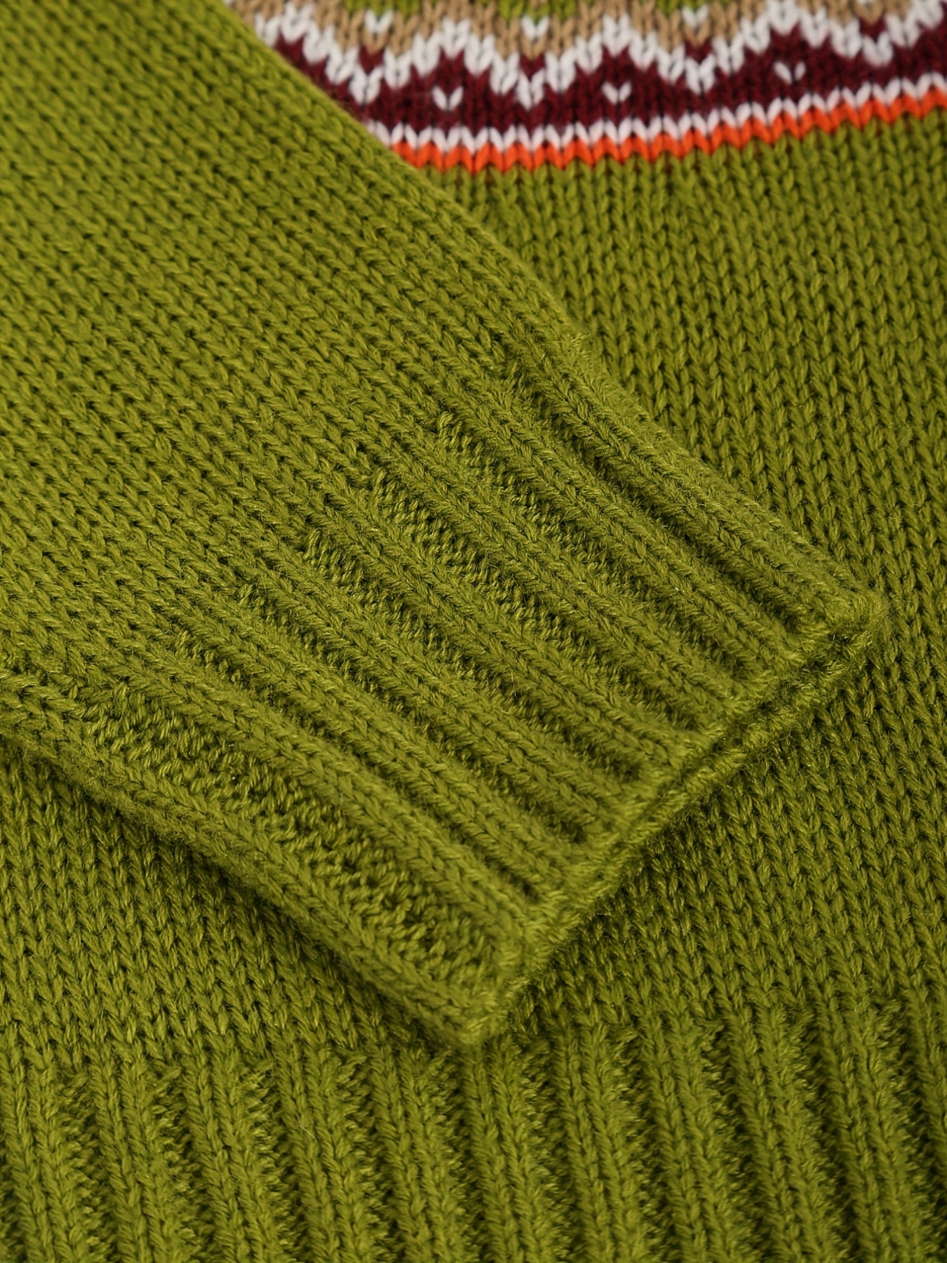 Little Girls Jacquard Round Neck Knitted Pullover Top