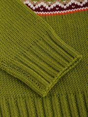 Little Girls Jacquard Round Neck Knitted Pullover Top