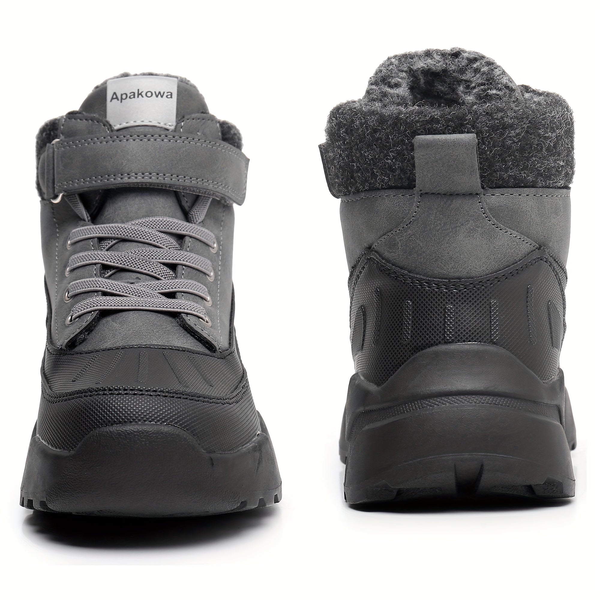 Kids Hiking Boots Plush Lining Durable Non Slip Snow Boots
