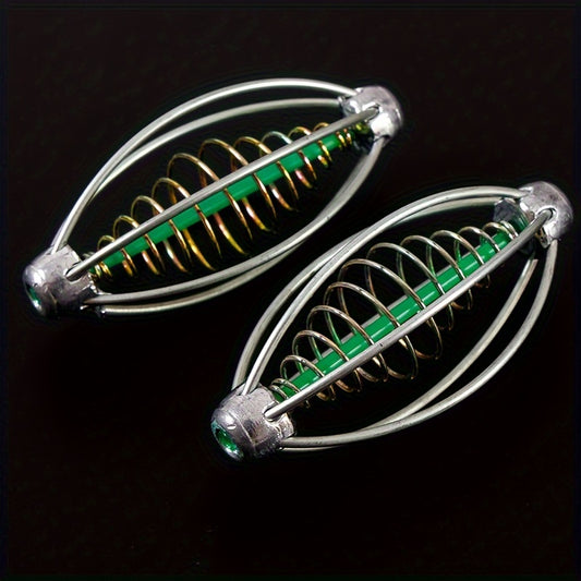 2pcs Fishing Bait Cages Spring Fishing Feeders Bait Holders