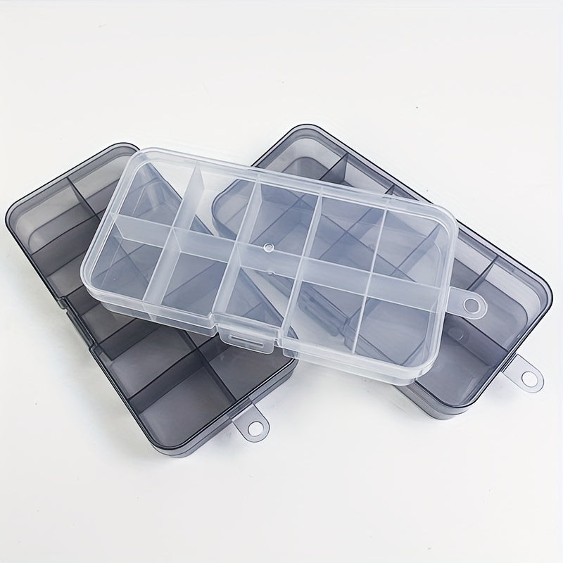 Plastic Portable Tackle Box 10 Compartment Storage Organizer
