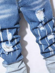 Mens Ripped Jeans Casual Distressed Denim Pants