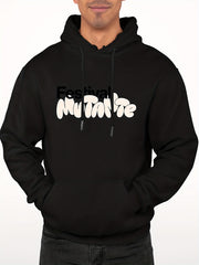 Men's Letter Print Hooded Sweatshirt Long Sleeve Drawstrings