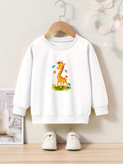Toddler Kids Cartoon Giraffe Pattern Sweatshirt Top