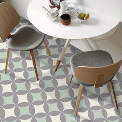 9pcs Gray & Green Floor Tile Sticker Waterproof Vinyl Matte Floor Sticker
