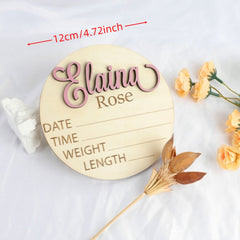 Personalized Wooden Announcement Tags Custom Name Acrylic Labels