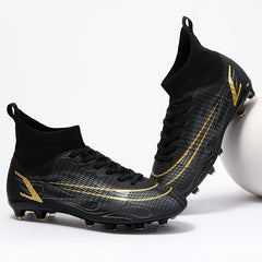 Men's Breathable Soccer Shoes High Top AG TF Cleats Football Boots