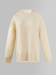 Casual Crew Neck Loose Knit Sweater Fall Winter Women's Clothing