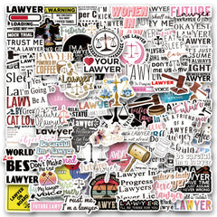 100pcs Scales Of Justice Stickers for Water Bottle Laptop - Lawyer Men Women