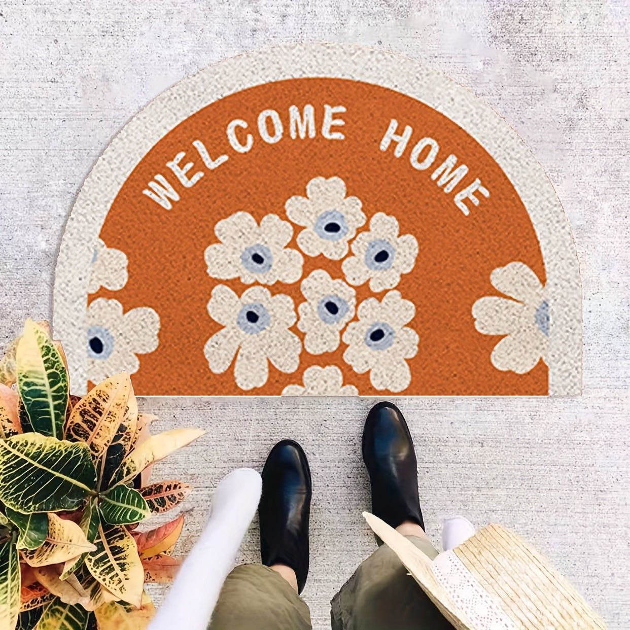 Decorative Vinyl Mesh Printed Floor Mat Anti-slip Rug