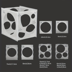 Collapsible Plastic Balloon Sizer Box Cube - Balloon Size Measurement Tool
