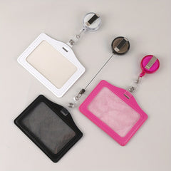 Card Sleeve w/ Easy Pull Buckle Lanyard for Work Card Access