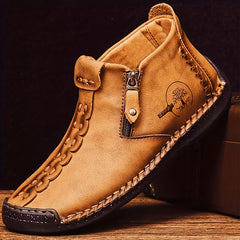 Men's High Top Zipper Chukka Boots Casual Ankle Comfortable Slip On Shoes