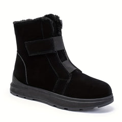 Faux Fur Lined Snow Boots Slip On Round Toe Flat Wear Resistance