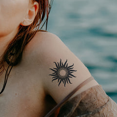 Sun & Moon Together Waterproof Tattoo Sticker