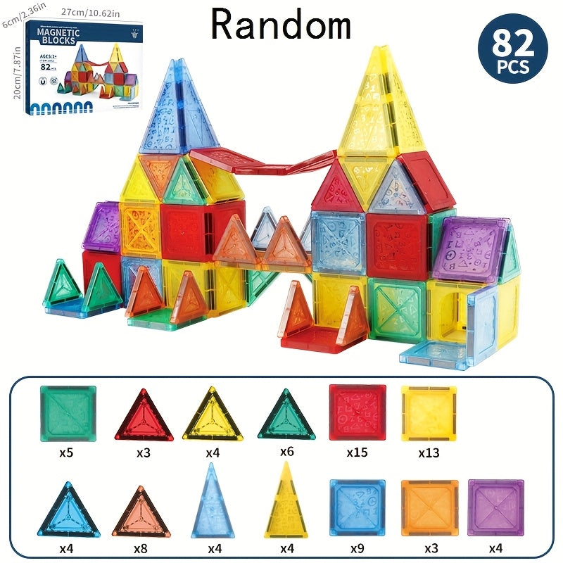 199pcs Magnetic Tiles Building Block Toys Travel Set Educational STEM Boys Girls
