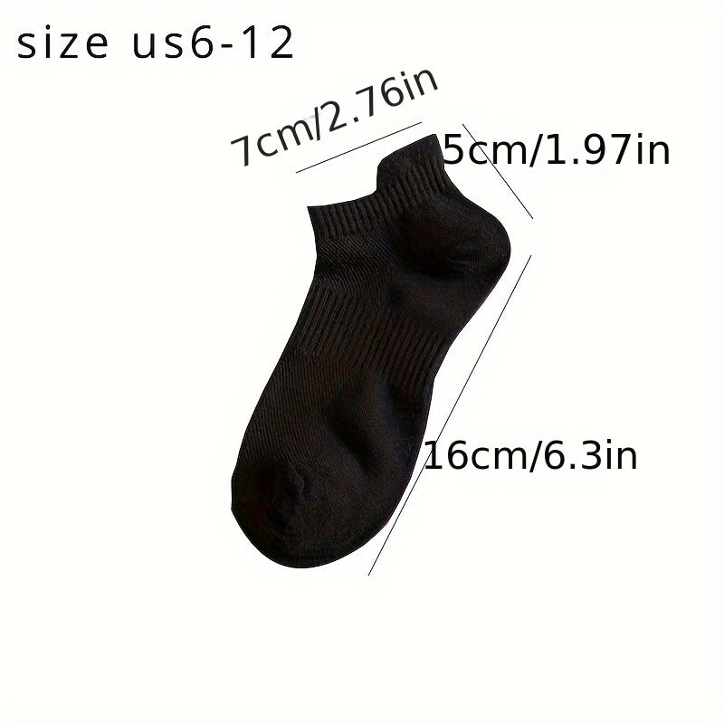 Men's Solid Liner Anklets Socks - Soft and Breathable - 5 Pairs