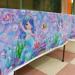 Mermaid Tablecloth for Birthday Party Decorations