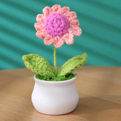 Handmade Crochet Wool Eternal Flower Daisy Tulip Gift