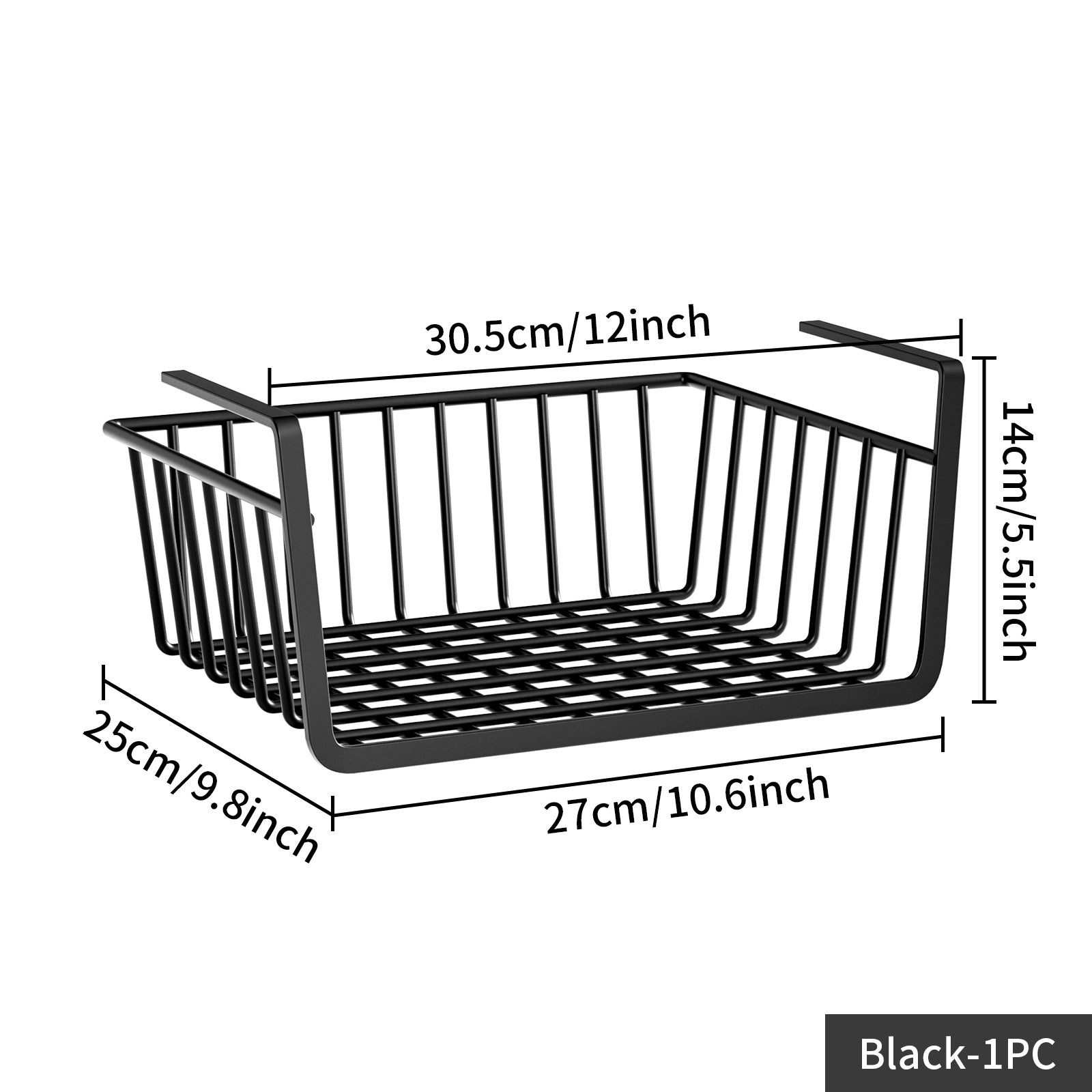 4pcs Under Cabinet Storage Shelf Wire Baskets Hanging Storage Baskets