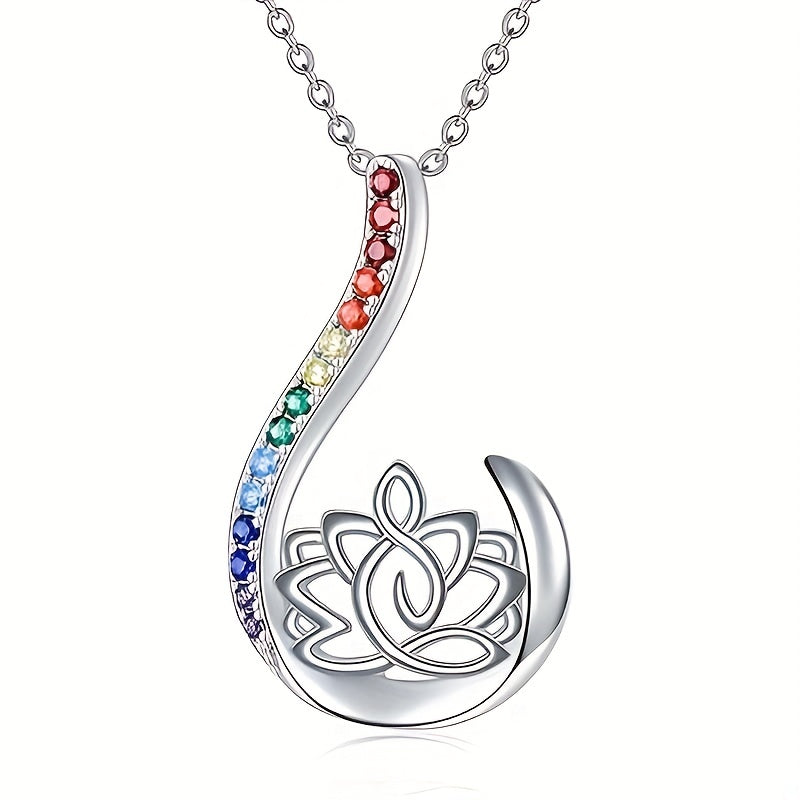 7 Chakra Pendant Yoga Chakra Healing Stone Necklace Women's Energy Balance