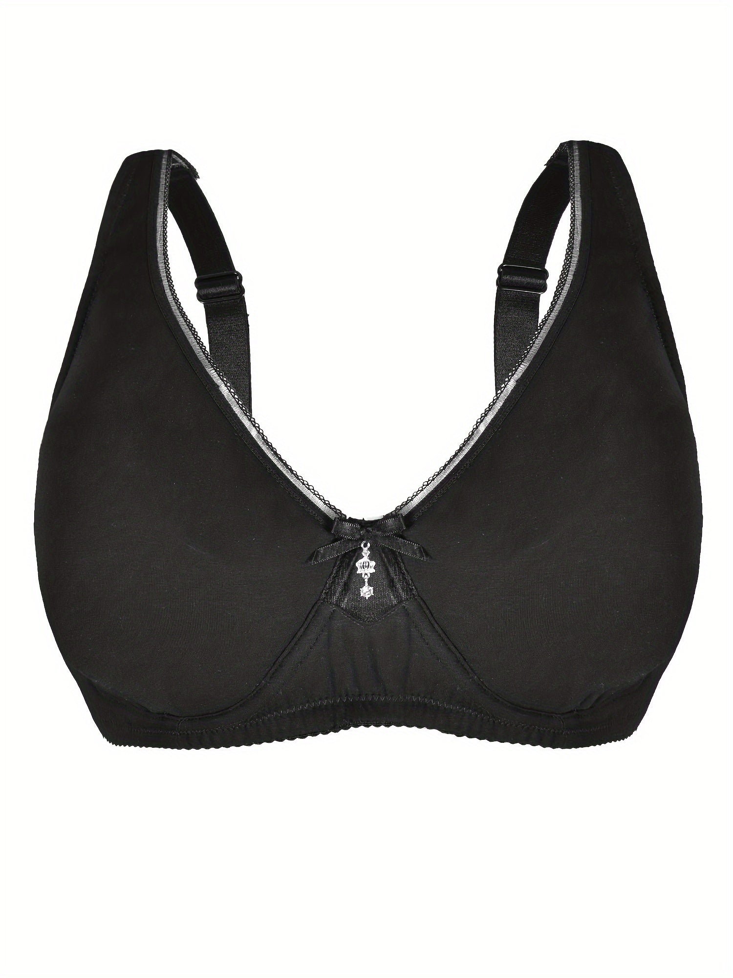 Women's Rhinestone Bow Front Underwire Full Cover Bra