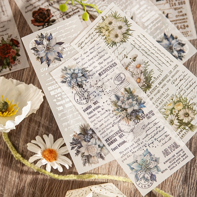 30pcs Flower Manuscripts Parchment Paper for Card Making Journal Scrapbooking