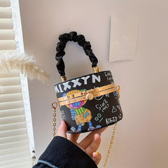 Mini Graffiti Handbag Cartoon Print Crossbody Bag Women's Stylish Purse