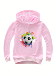 Boys Football Print Hooded Sweatshirt