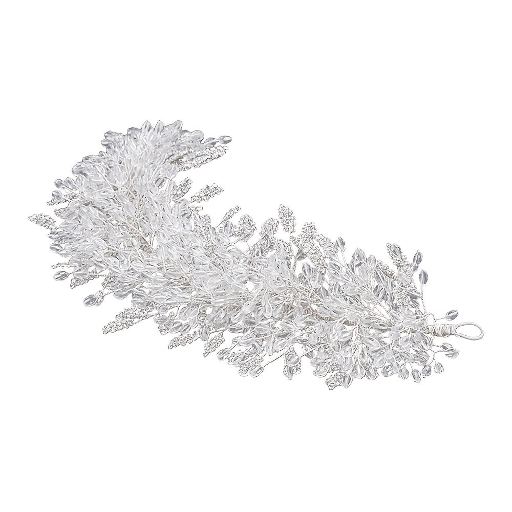 Beaded Crown Tiara Headbands for Wedding Dress