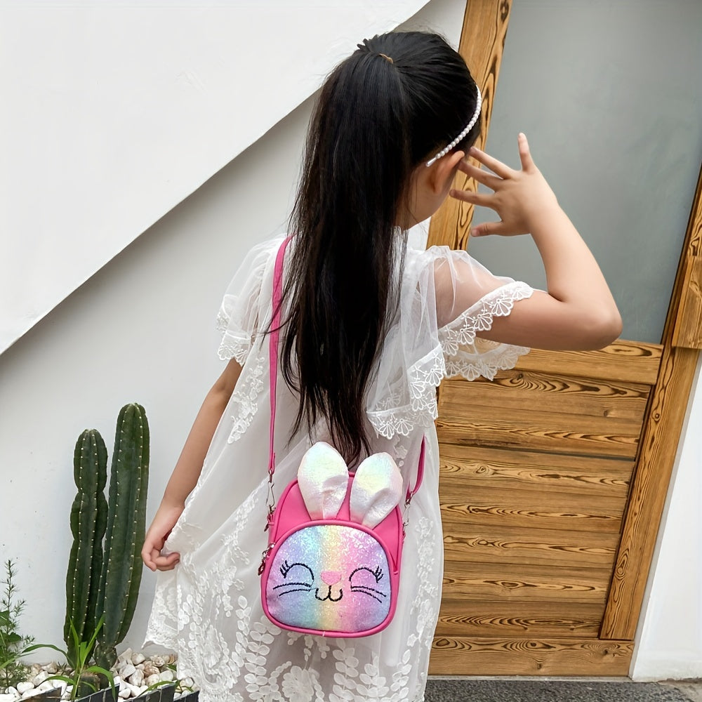 Kids Rabbit Crossbody Bag Glitter Backpack For Girls