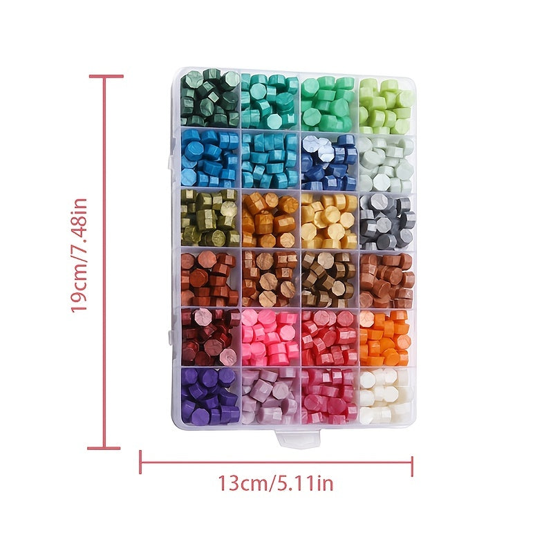 24 Grid 600pc Wax Sealing Beads Kits for Wax Seals Wax Pellets