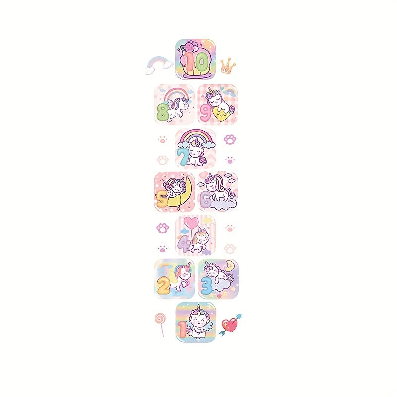 2pcs Cartoon Number Floor Sticker Self Adhesive Waterproof Room Decor